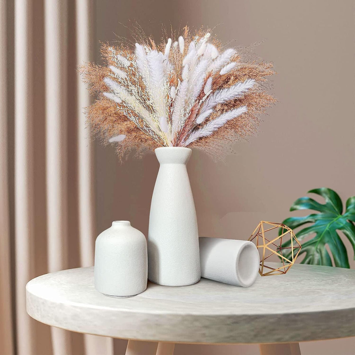 Modern white ceramic vase set of 3