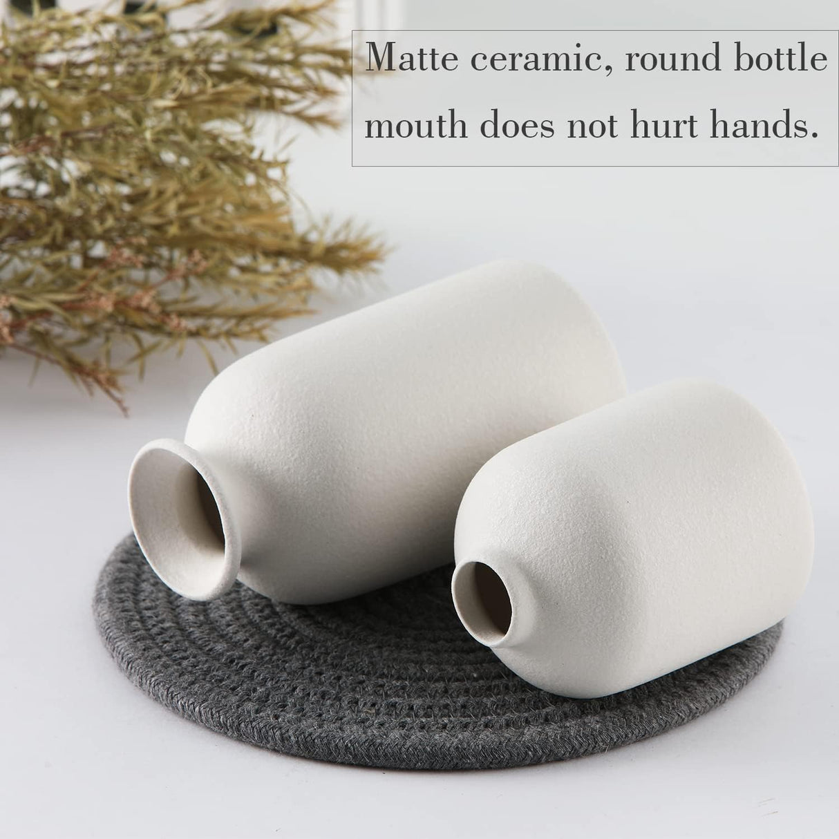 Modern white ceramic vase set of 3