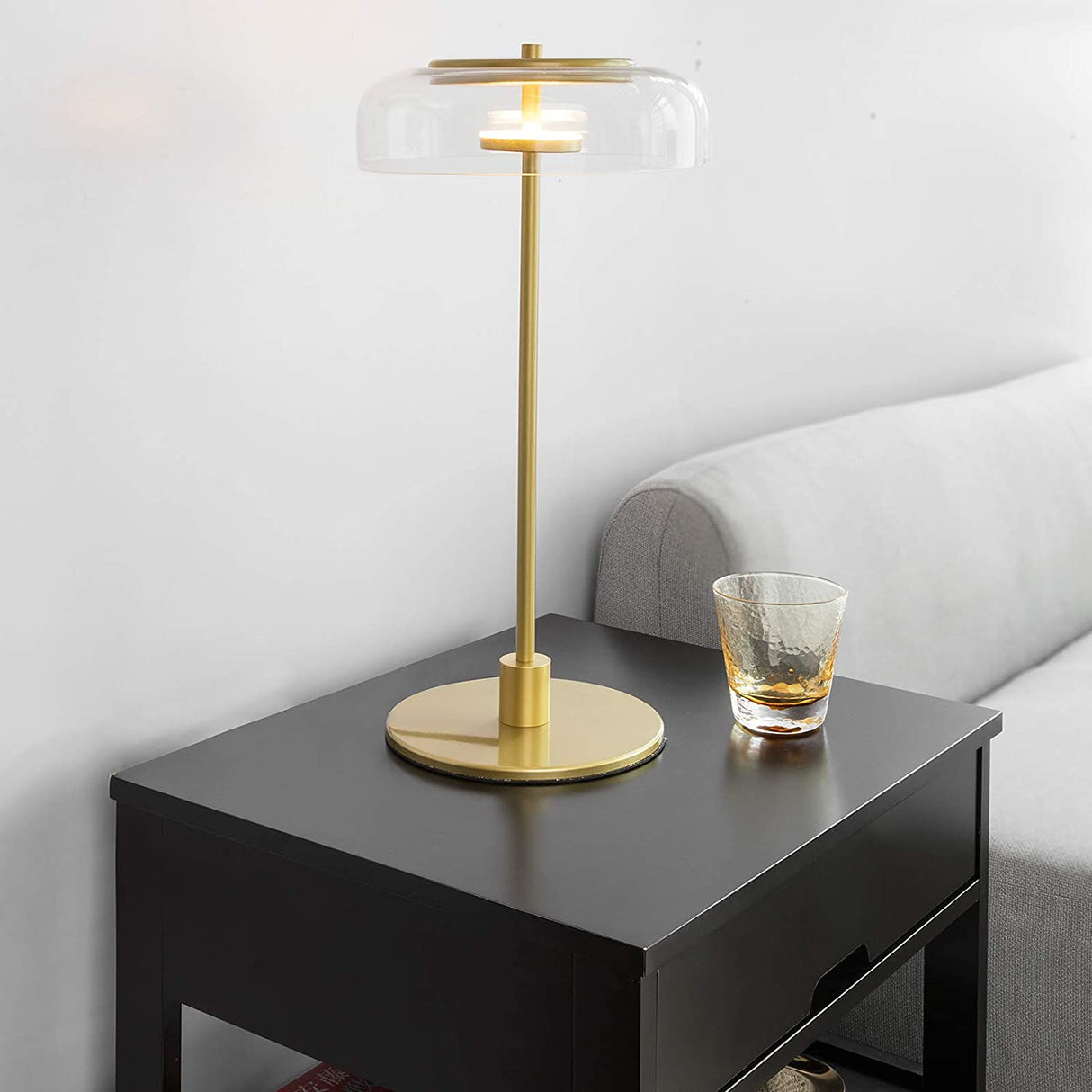 Contemporary Bedside Table with 2 Drawers and Shelf — Black and White — Allure Home Collections