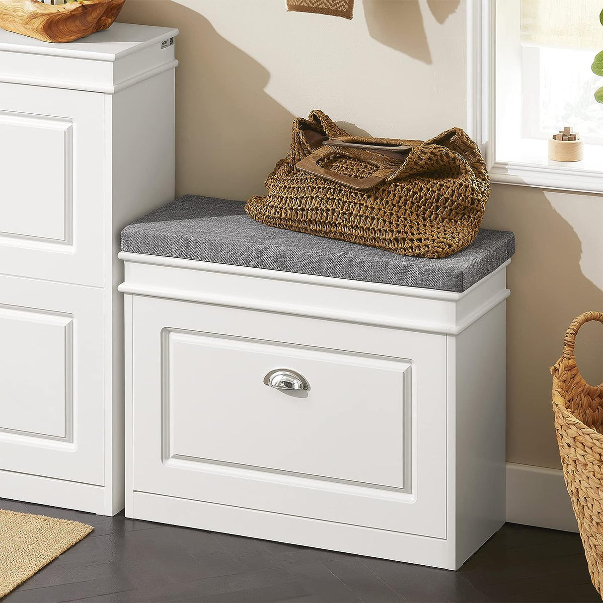 Woolsthorpe Tilt Out Shoe Cabinet, White