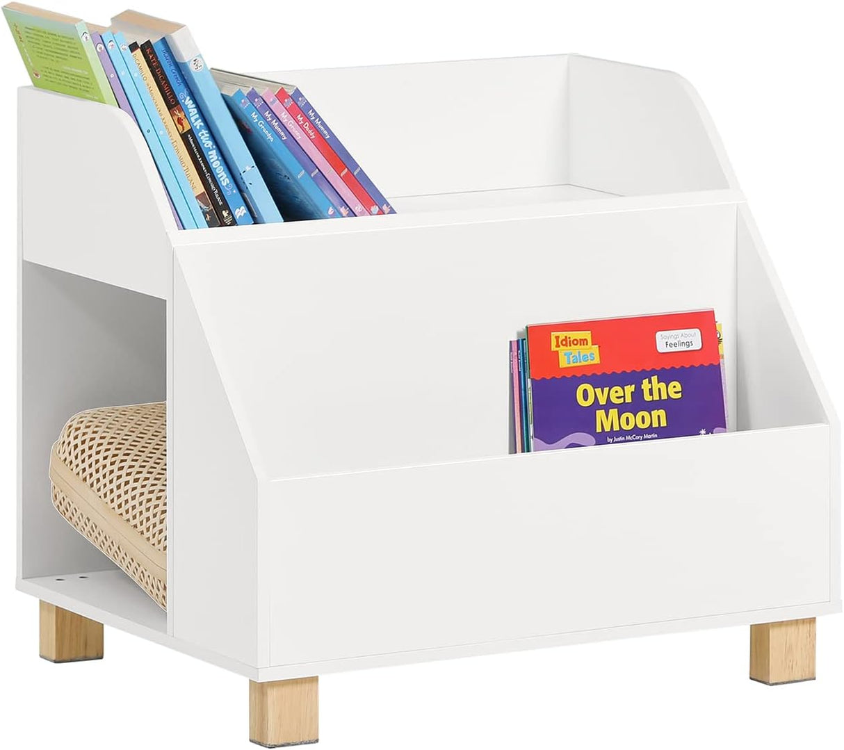 Kids Storage Bookcase, 3 Compartments White