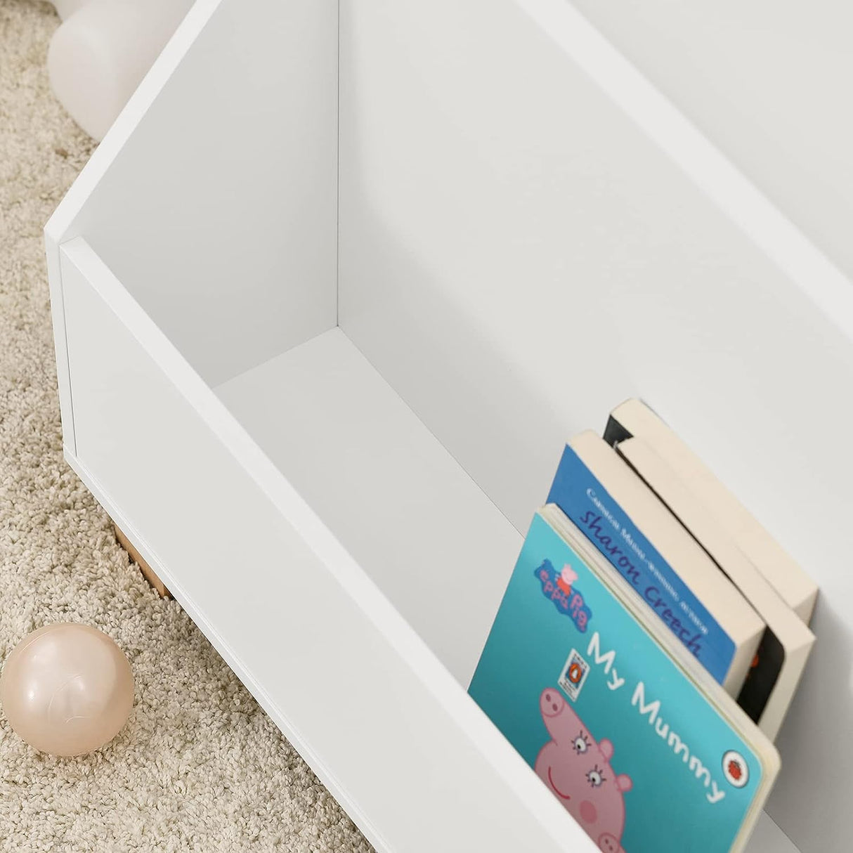 Kids Storage Bookcase, 3 Compartments White