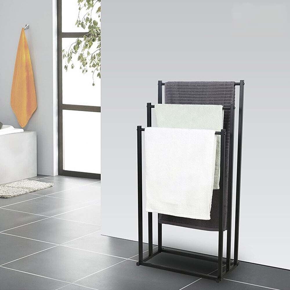 3-Tier Metal Towel Rack Freestanding Bathroom Organiser Rail — Allure Home Collections