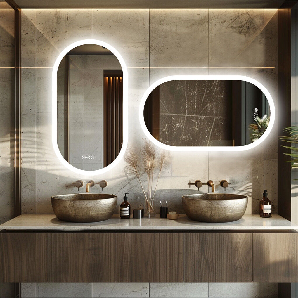 1000x500mm LED Bathroom Mirror Oval Anti-Fog Dimmable Wall Mount