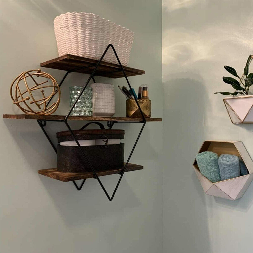 Beaumont 3 Tier Floating Wall Shelf, Natural