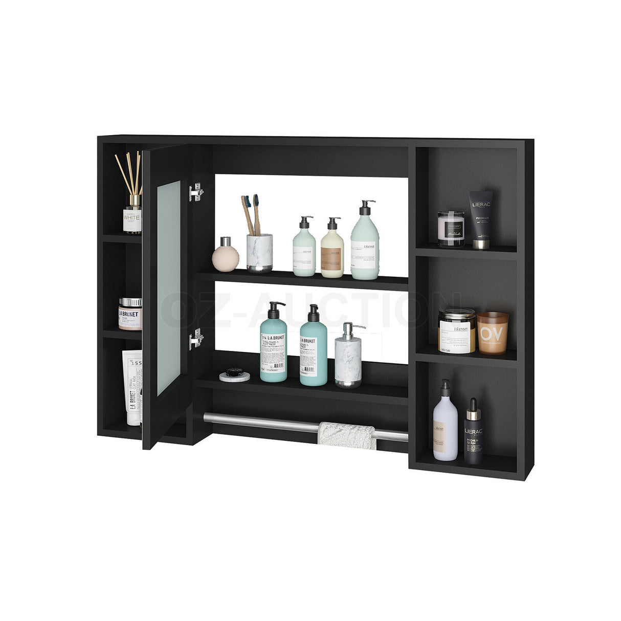 Struan 900mm Mirror Cabinet, Black