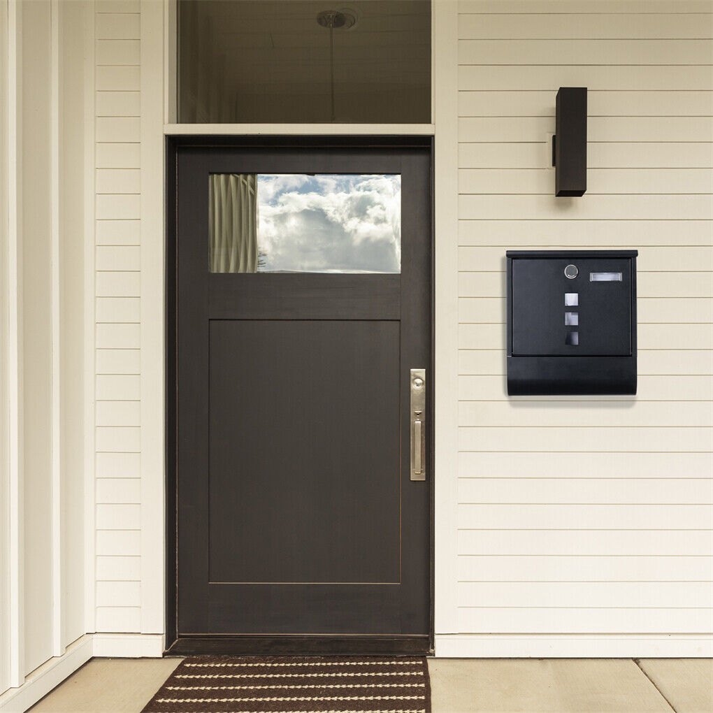 Wall mounted lockable galvanised steel mailbox with copper lock