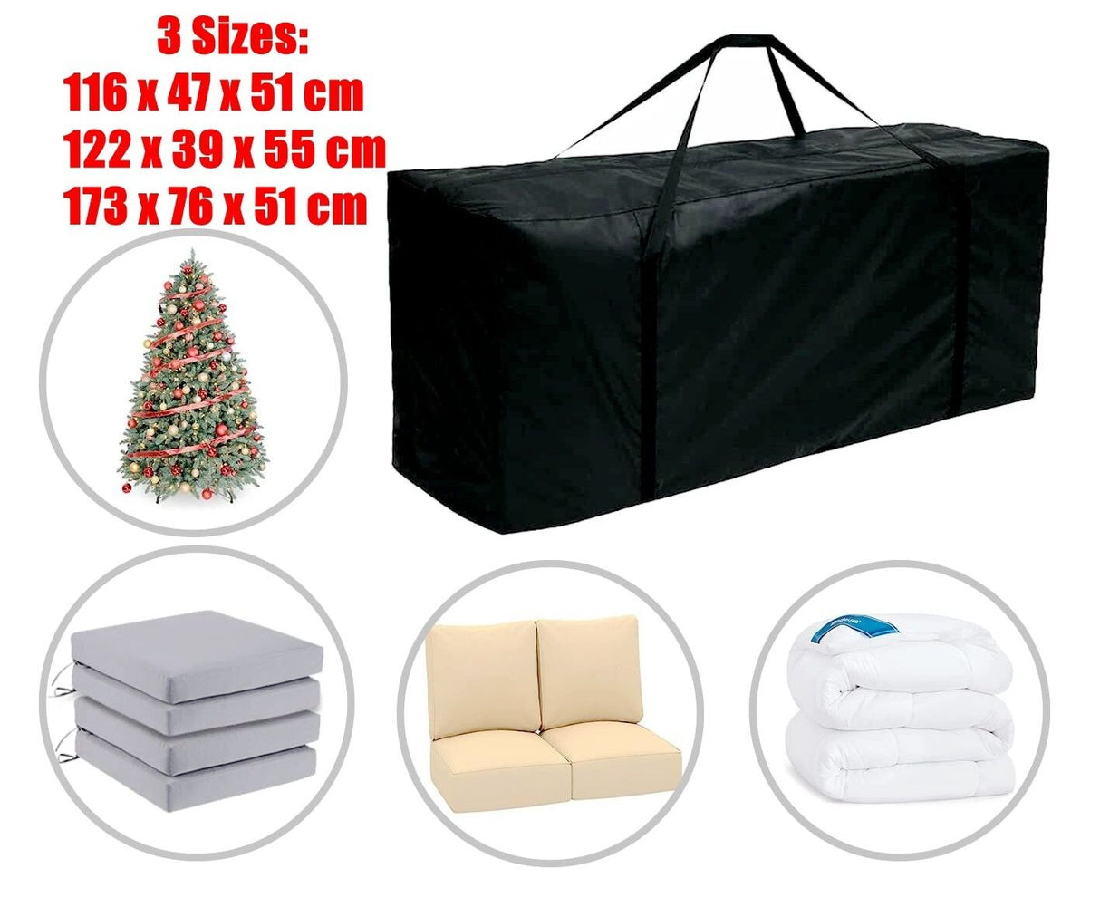 Extra large waterproof Christmas tree storage bag in heavy duty polyester Oxford fabric