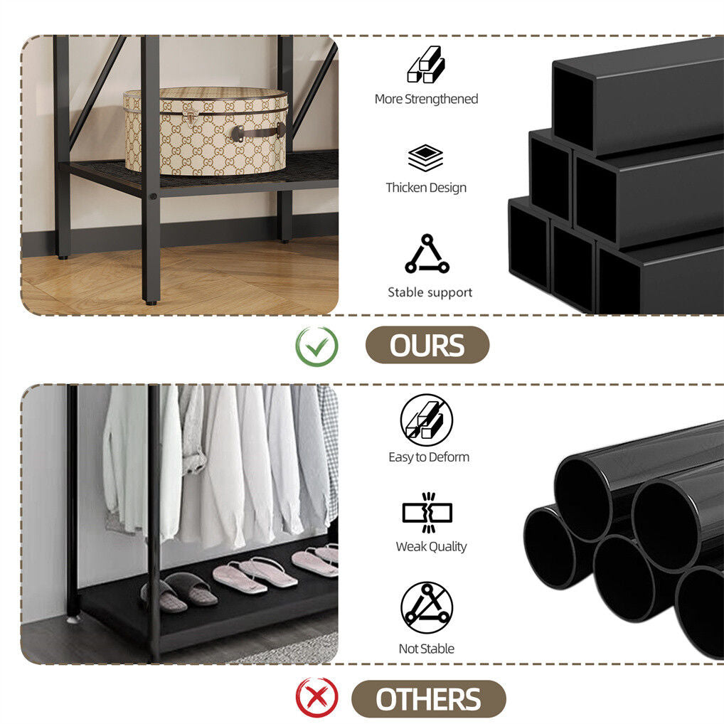 Extra large wardrobe closet with curtain cover shelves and drawers