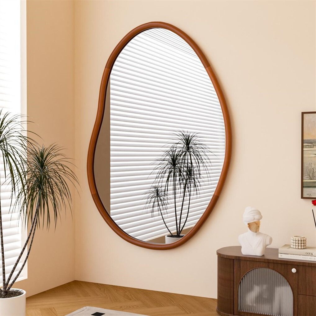 Apollo Bay Asymmetrical Wall Mirror, Beech 74.3 x 110cm