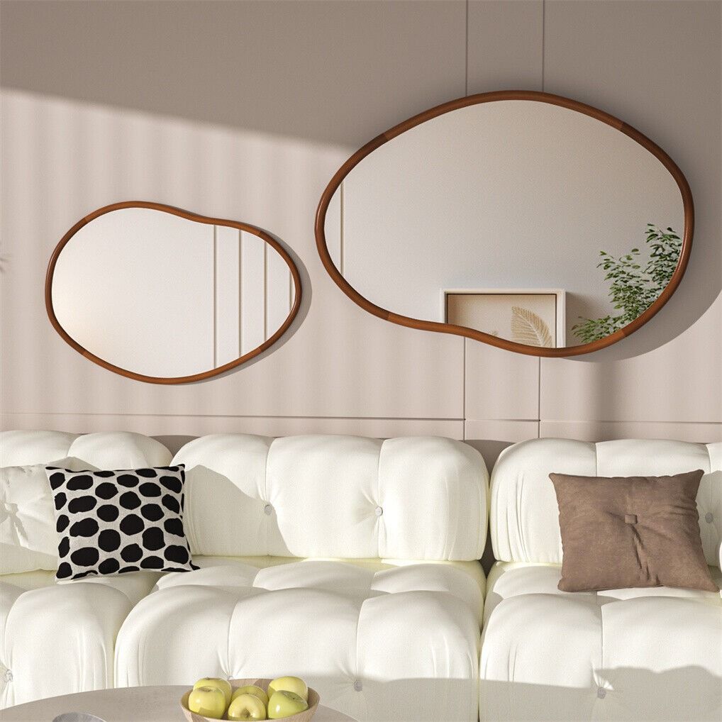 Apollo Bay Asymmetrical Wall Mirror, Beech 74.3 x 110cm