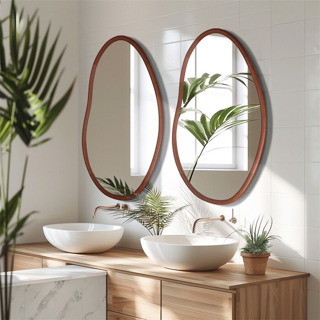Skenes Creek Asymmetrical Wall Mirror, Beech 56 x 82cm