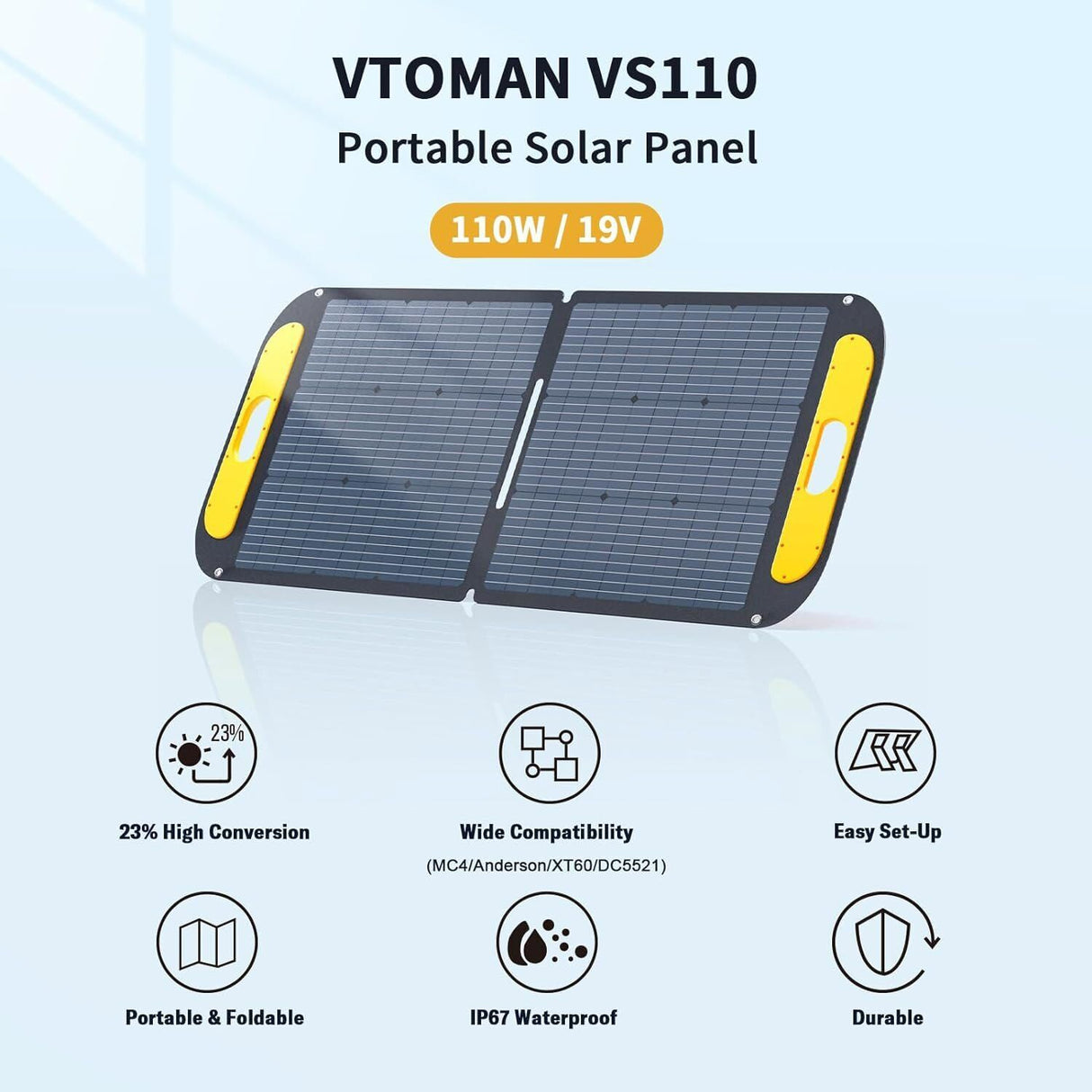 Portable Power Station, 600W with 110W Solar Panel, view 9