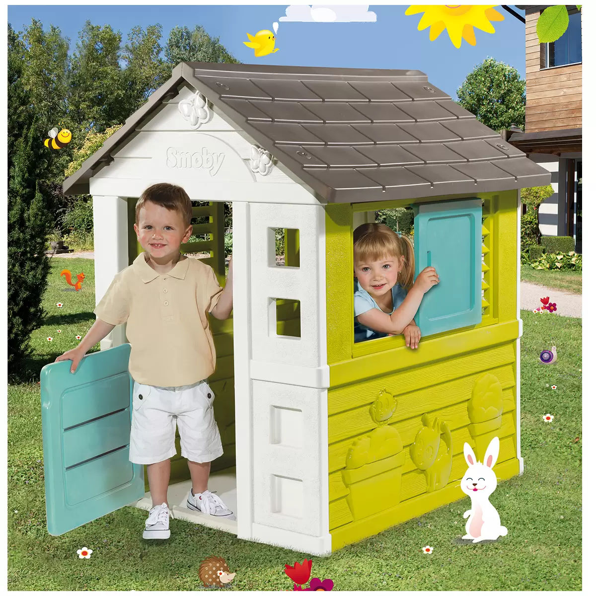 Kids Outdoor Playhouse with Shutters