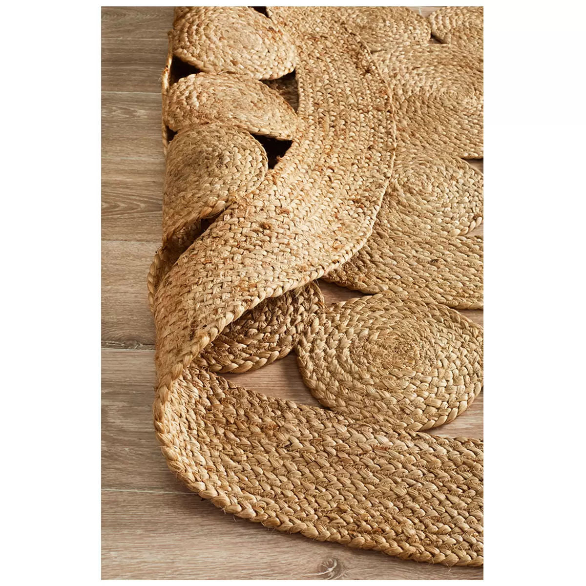 Handwoven Jute Floor Rug, Natural 200x200cm