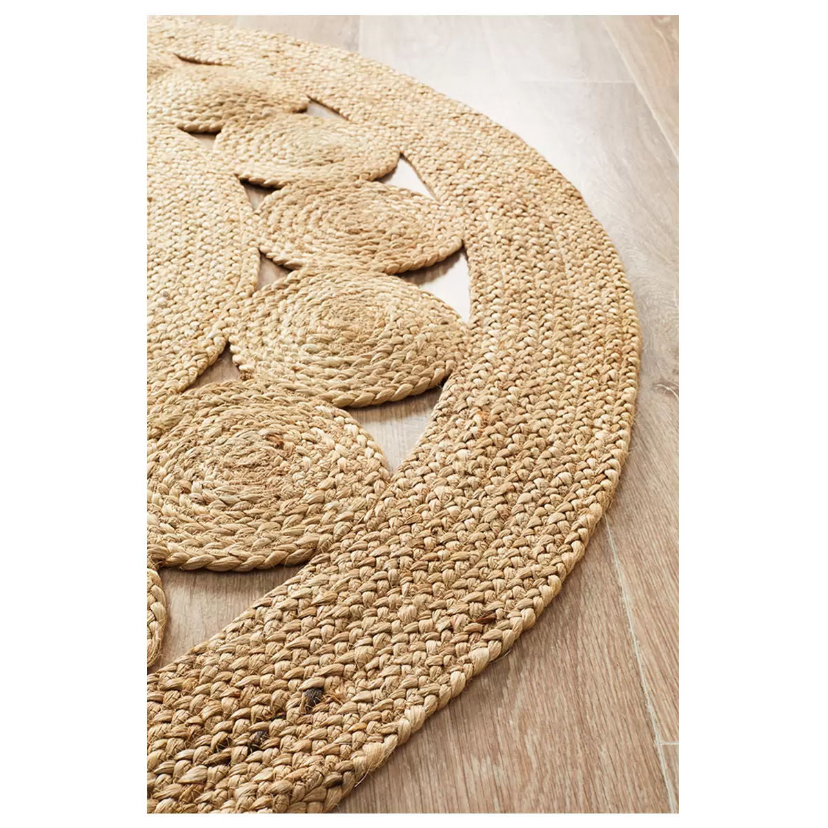 Handwoven Jute Floor Rug, Natural 200x200cm