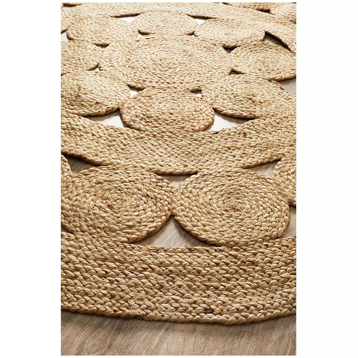 Handwoven Jute Floor Rug, Natural 200x200cm