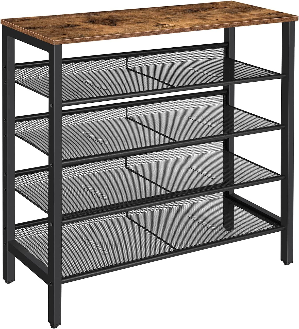 Industrial 5-Tier Shoe Rack and Storage Bench — Steel Frame, Versatile — Allure Home Collections
