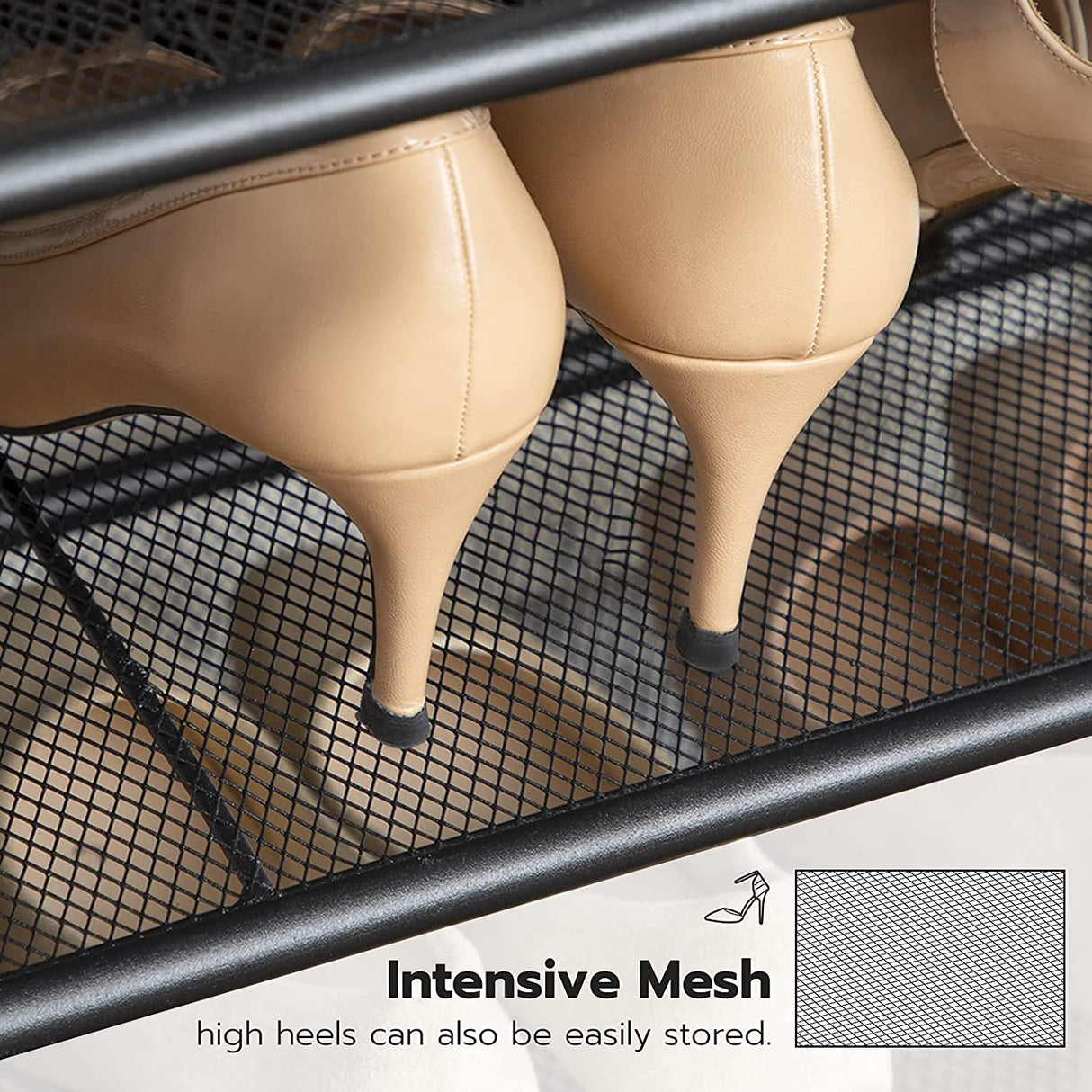 Industrial 5-Tier Shoe Rack and Storage Bench — Steel Frame, Versatile — Allure Home Collections