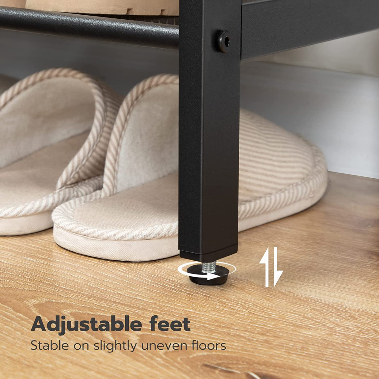 Industrial 5-Tier Shoe Rack and Storage Bench — Steel Frame, Versatile — Allure Home Collections