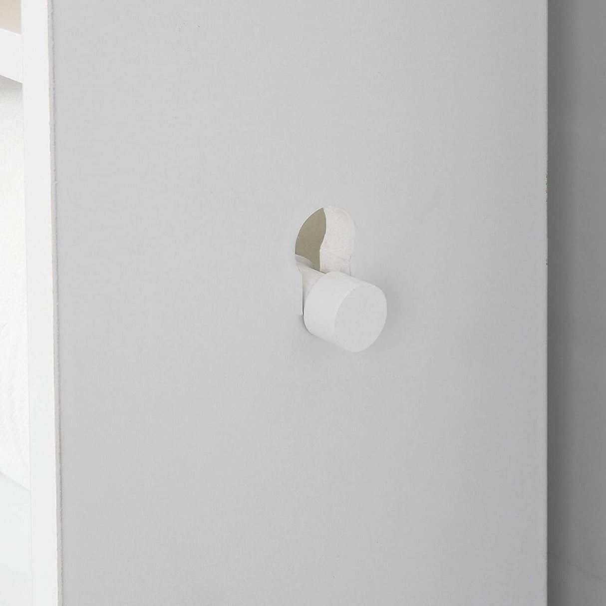 Freestanding MDF toilet paper cabinet with brush holder and storage shelves