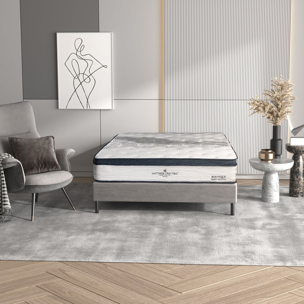 Medium firm 7 zone pocket spring memory foam mattress, 32cm King