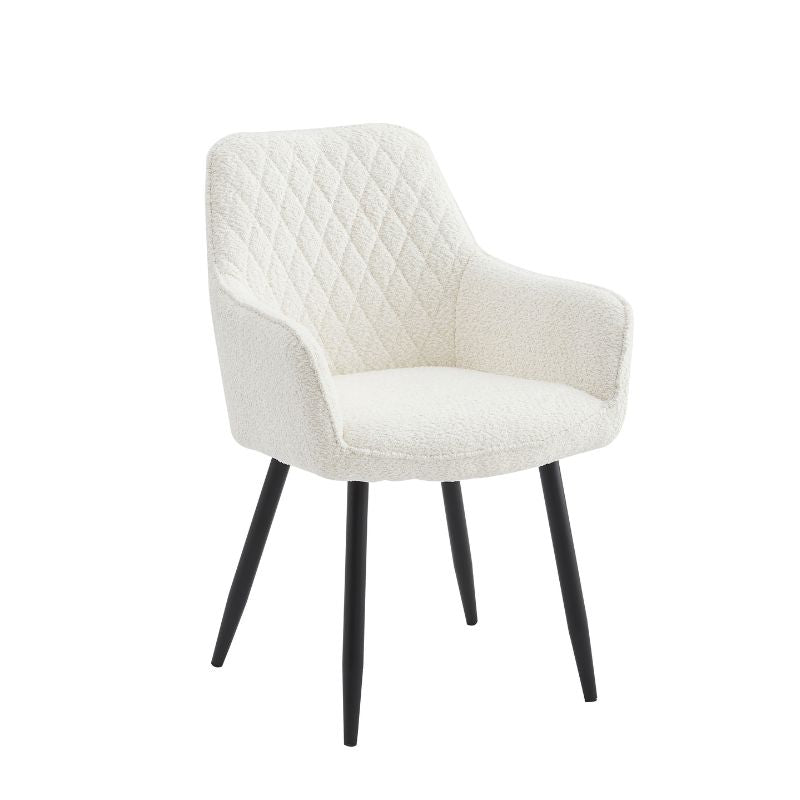 Ivory Fabric Dining Chair Set of Two