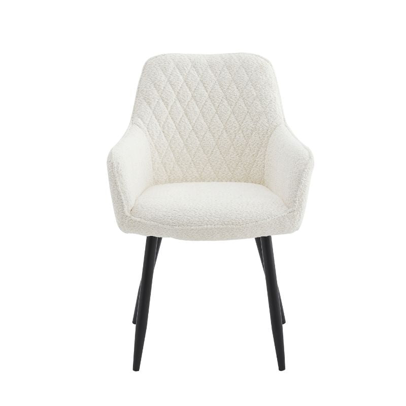 Ivory Fabric Dining Chair Set of Two