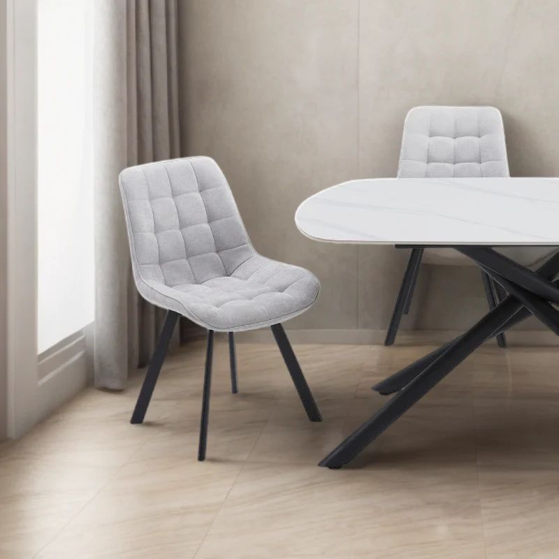 Neo Softy Fabric Dining Chairs — Set of 4, Grey or Dark Grey — Allure Home Collections