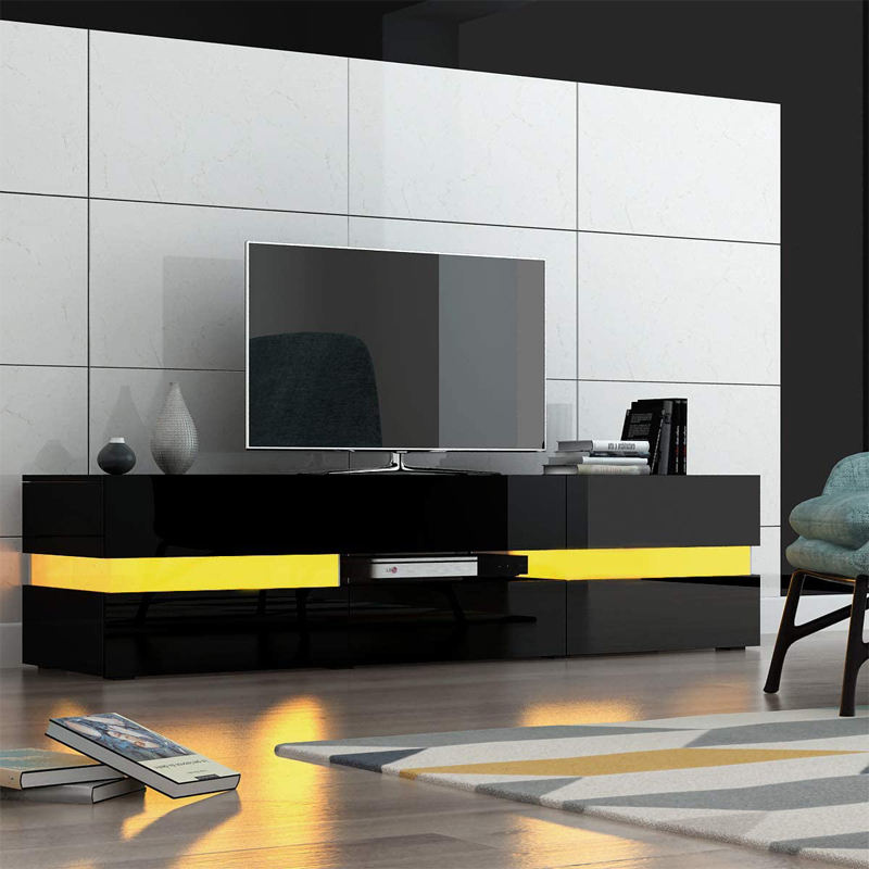 Dilston 177cm Entertainment Unit, Black Gloss