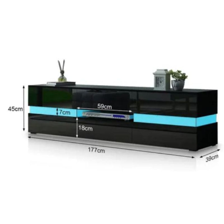 Dilston 177cm Entertainment Unit, Black Gloss