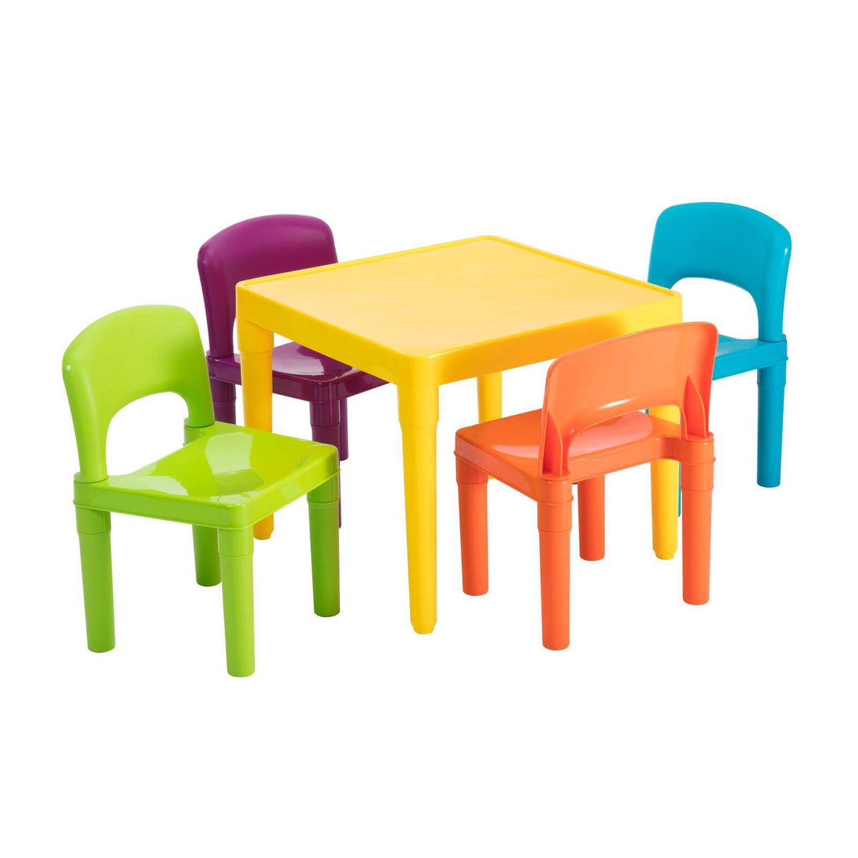 Kids multicoloured table and four chairs set in plastic
