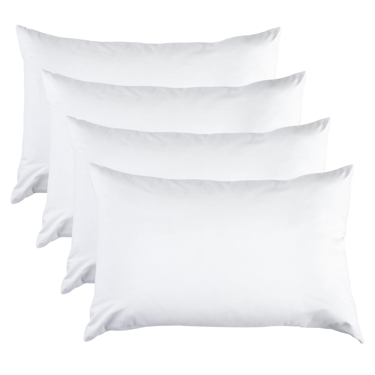 Hacienda 100% Cotton Hypoallergenic Pillow Covers with 800g Poly Fill — 4-Pack — Allure Home Collections