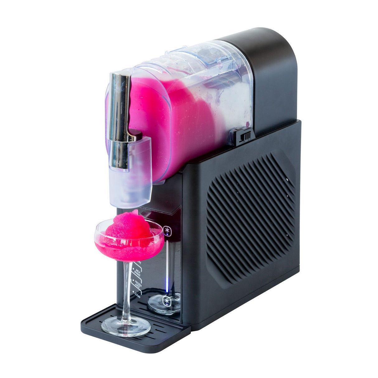 Black 2 litre benchtop slushie maker with one touch control panel