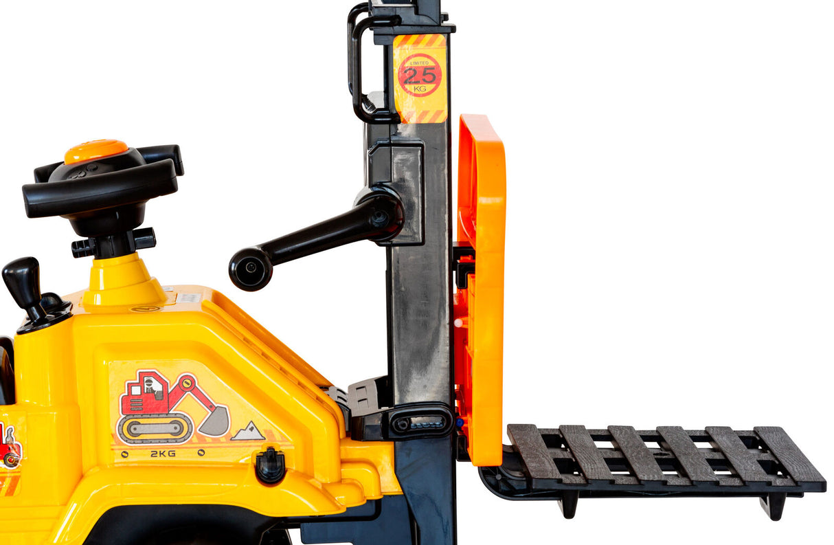 Kids Ride On Forklift with Working Mast Lift and Pallet Yellow