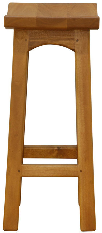 Sunnyside light pecan solid mahogany counter stool at a kitchen bench