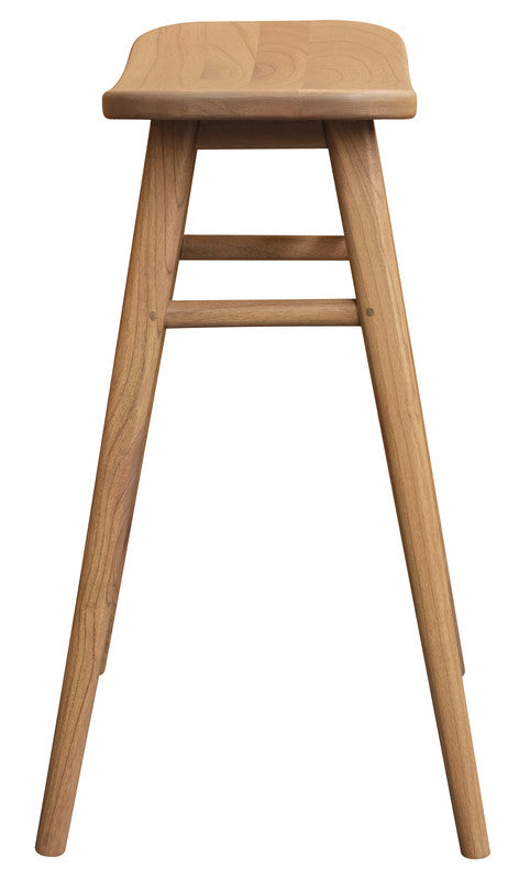 Aria mindi wood counter stool at kitchen island — Allure Home Collections