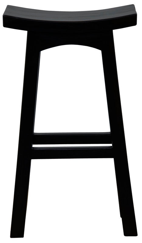 Side profile of Tokyo solid mahogany bar stool showing clean frame — Allure Home Collections