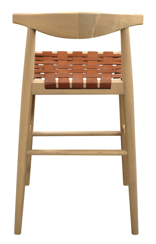 Cape Woolamai Genuine Leather Bar Stool, Natural 2pcs