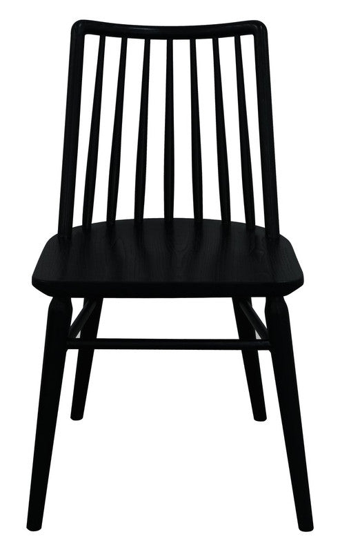Dorrien black solid oak dining chair in a modern dining room