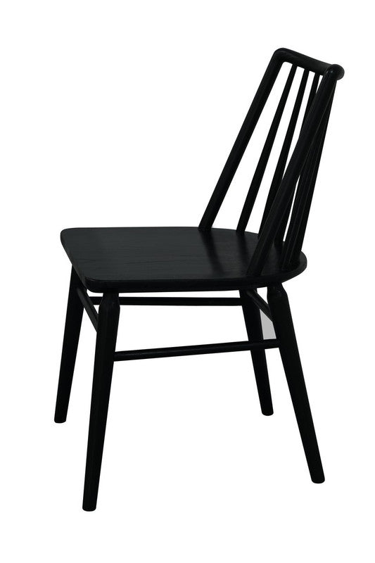 Dorrien black solid oak dining chair in a modern dining room