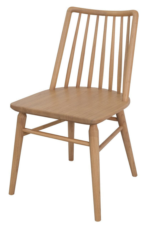 Springton natural solid oak dining chair with slatted back