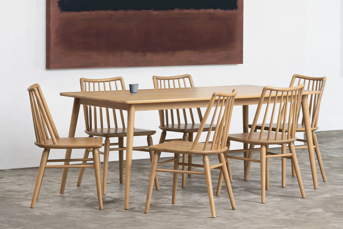 Springton natural solid oak dining chair with slatted back
