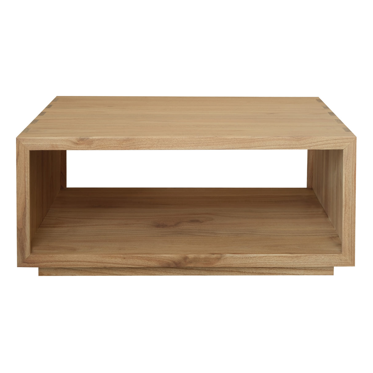 Clarkefield natural solid white cedar coffee table in a modern living room
