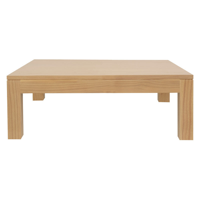 Research natural solid Mindi timber coffee table in a modern living room