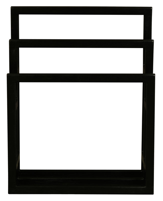 Nobu Solid Mahogany Towel Stand - Black