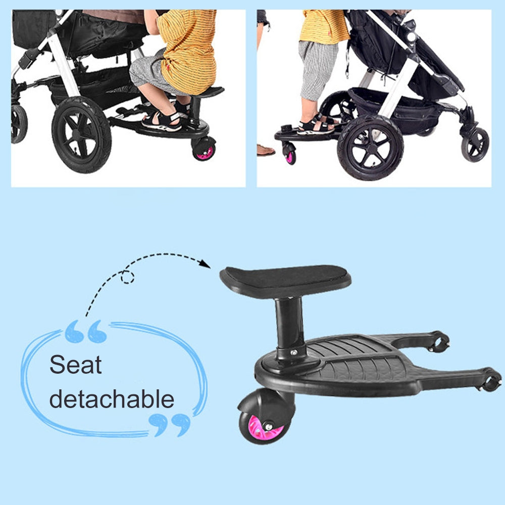 Stroller Standing Board with Rotating Wheel, Pink