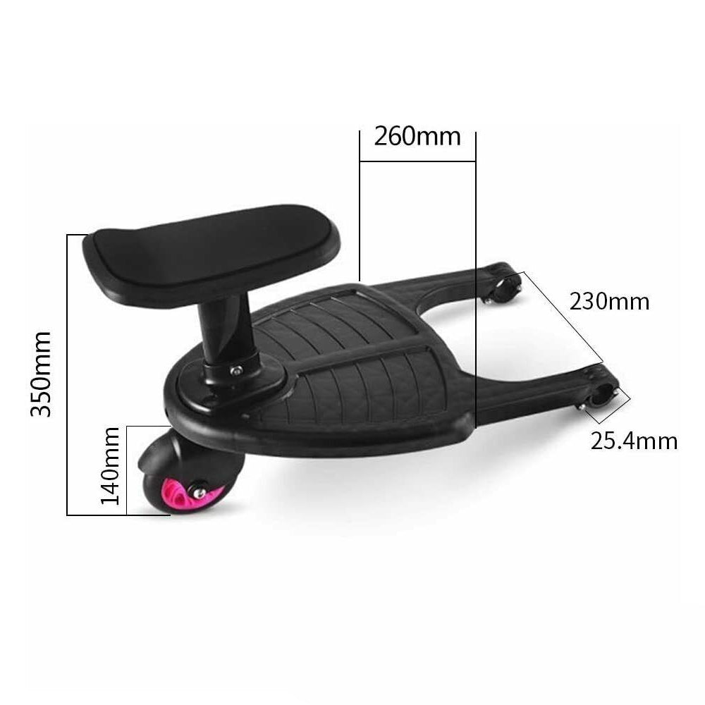 Stroller Standing Board with Rotating Wheel, Pink