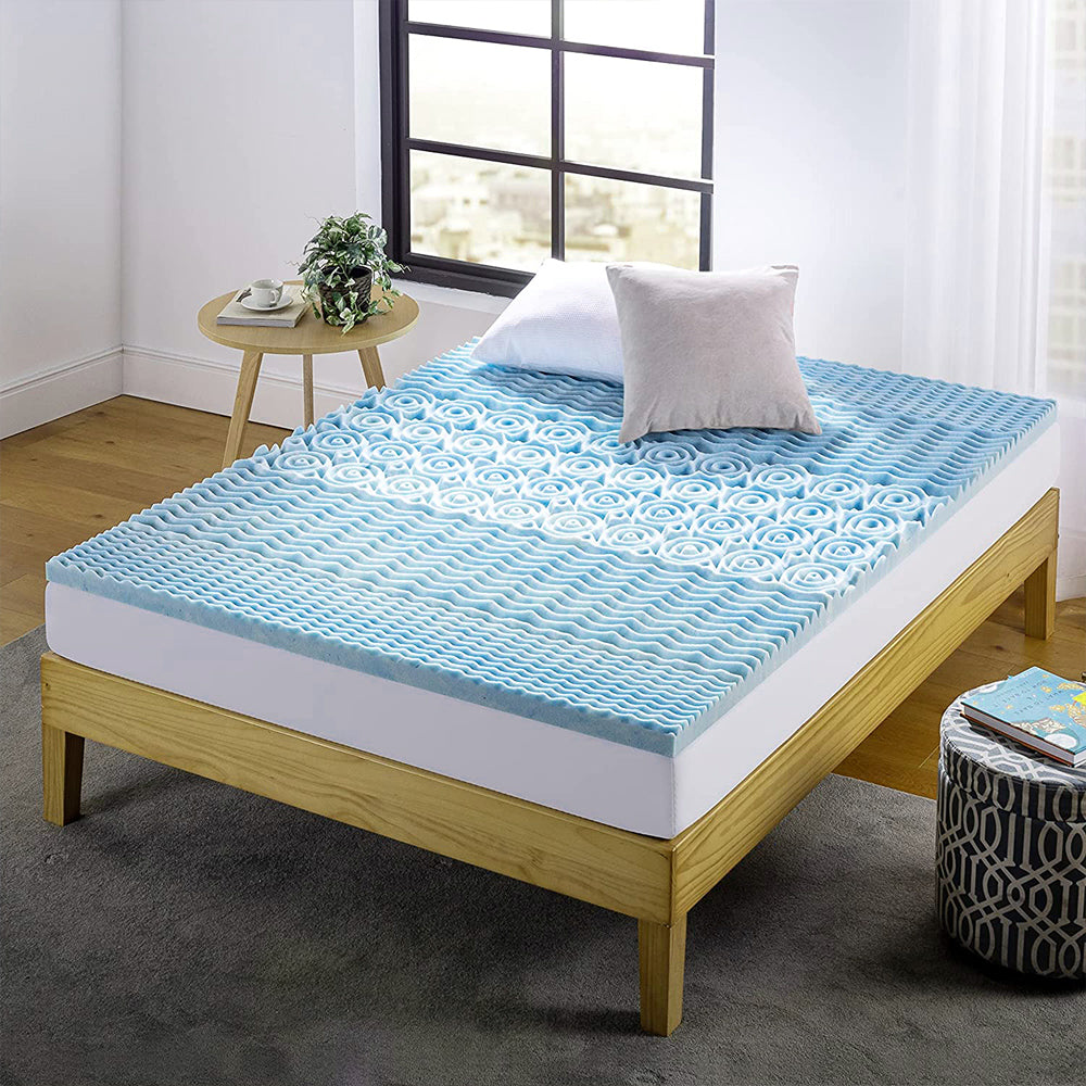 8cm 7-Zone Cool Gel Memory Foam Mattress Topper — Medium Firm — Allure Home Collections