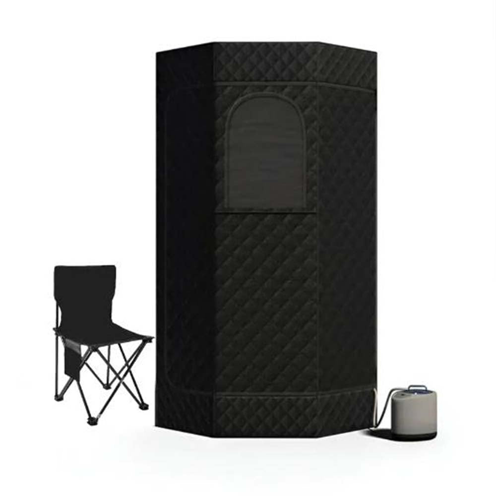 Portable steam sauna tent with foldable chair and remote